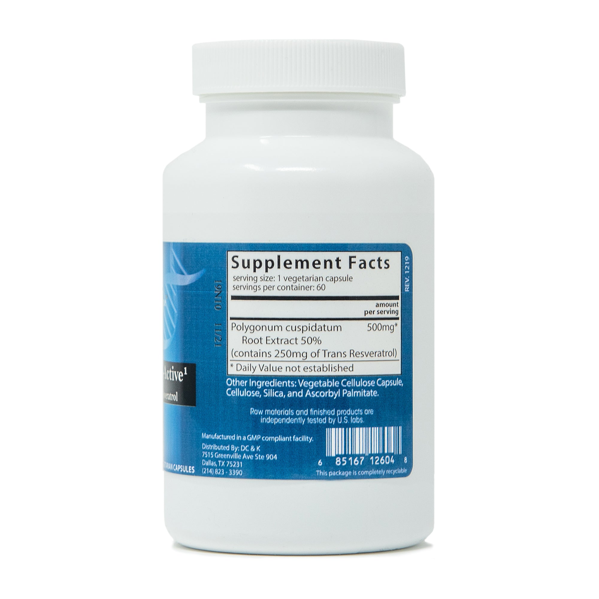 Epi Resvero-Active (High Potency Resveratrol) (60 vegetarian capsules)